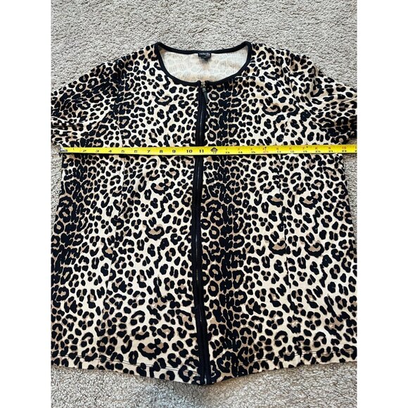 Rafaella Womens Leopard Print Zip-Up Lightweight Cotton Jacket Size 2X Animal - Picture 3 of 8